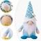 Summer Gnomes Decorations – Blue Beach Gnome Plush for Ocean Day, Handmade Swedish Tomte Nisse Elf, Tiered Tray, Nautical Home Decor, Birthday Gift for Women